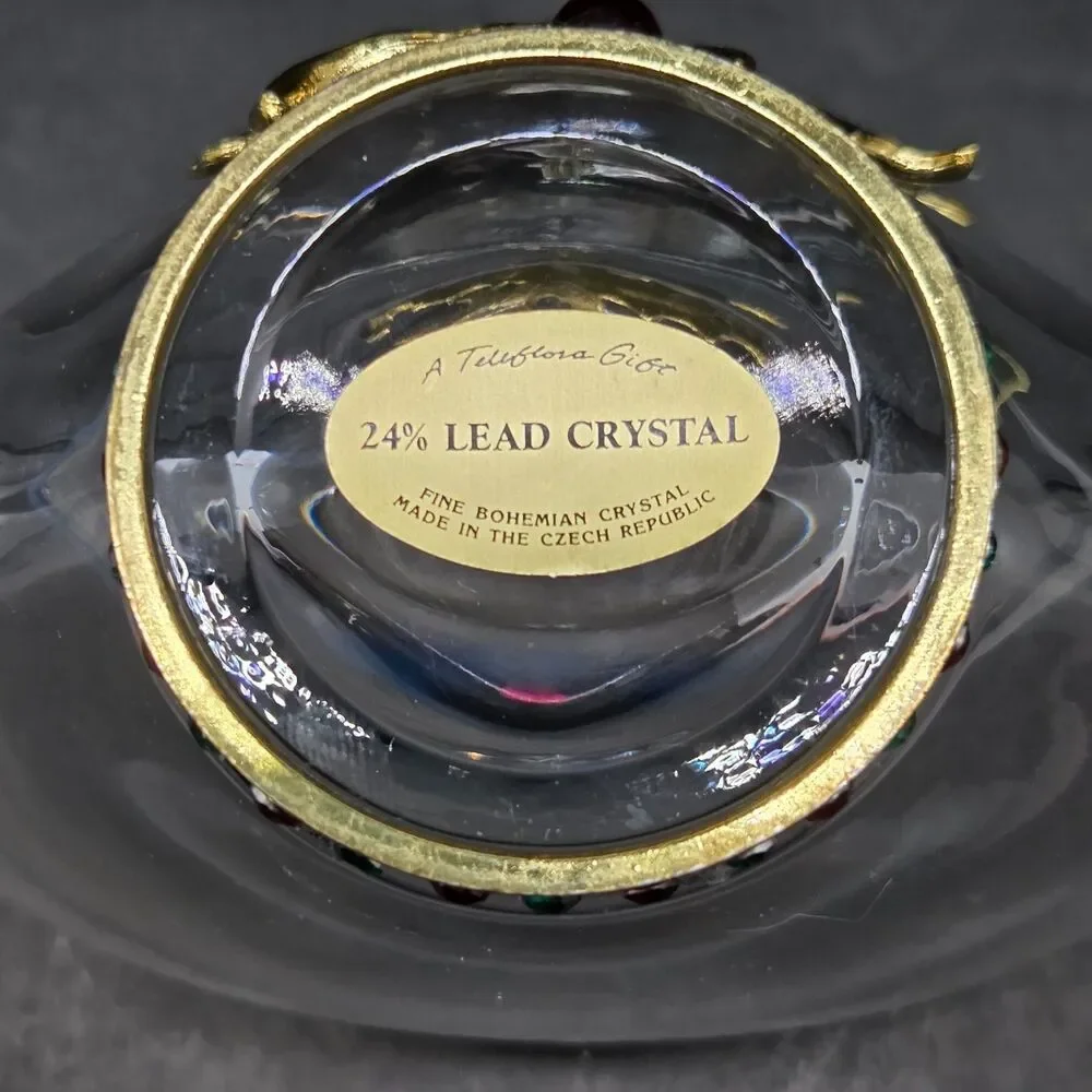 Teleflora Fine Bohemian 24% Lead Crystal 4 1/4"T X 5 1/2"L X 2 3/4"W Dish Vase - Picture 11 of 13